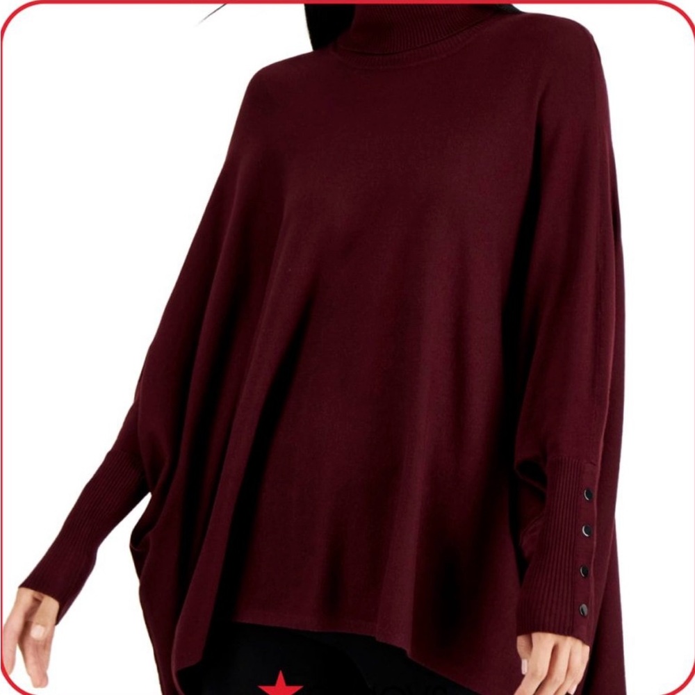 Turtleneck Poncho Sweater